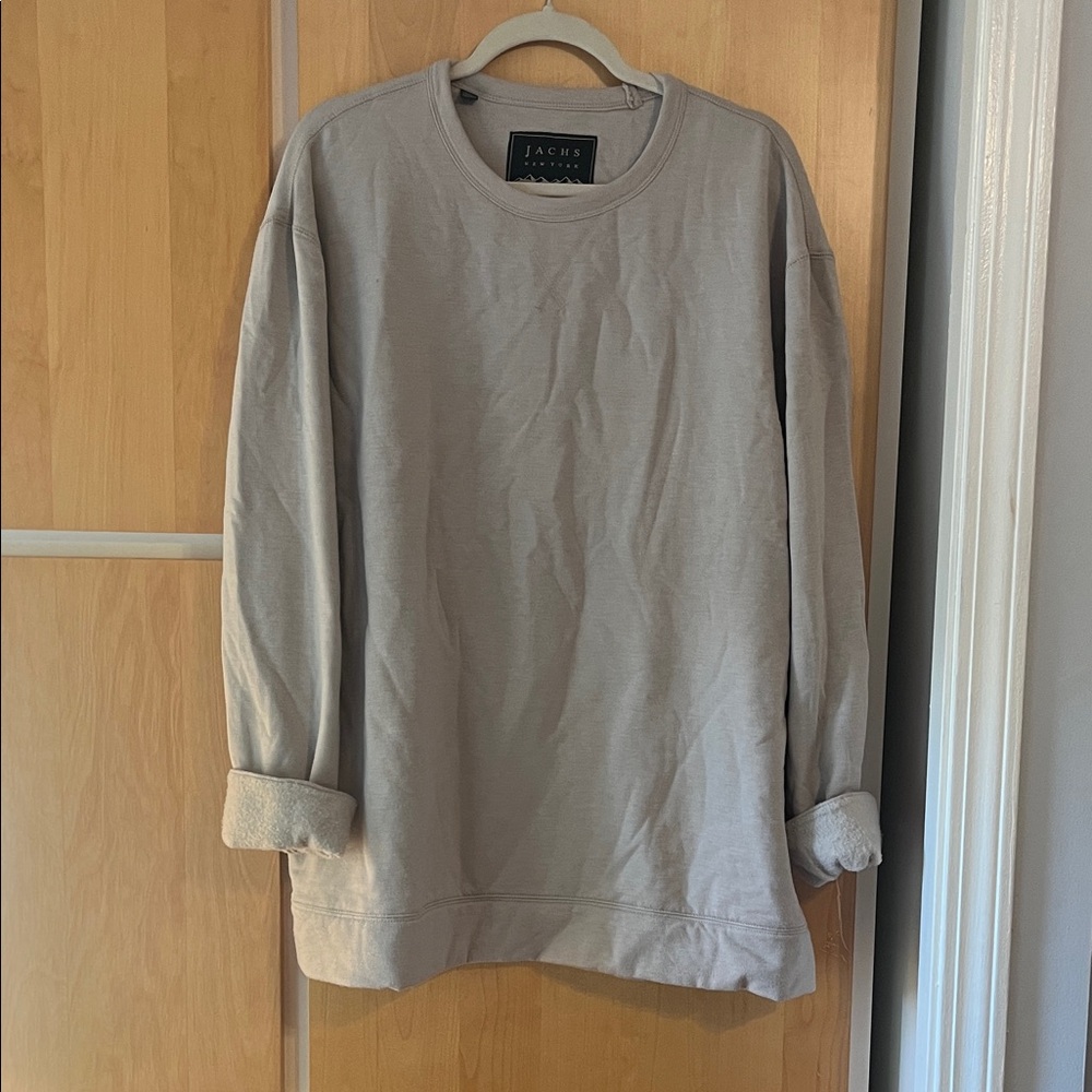 Jachs NY Crewneck Sweatshirt in Light Taupe - Oversized